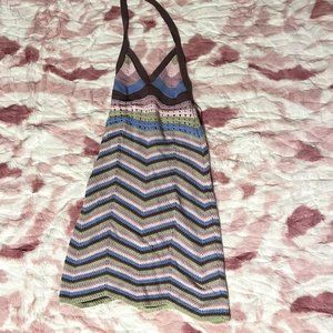 Pink Rose Knit Cover Up Beach Dress